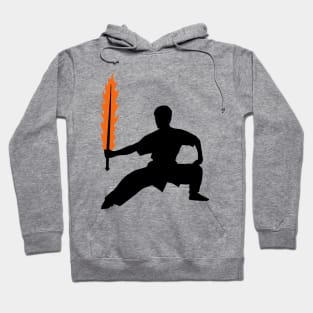 Wushu Boy Fire Sword Silhouette Pose Hoodie